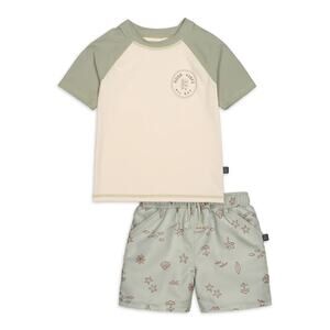 Modern Moments Rash Guard Swim Set Size 18 Months Green White